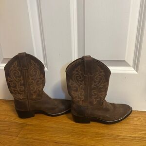 Justin Kids Brown Western Cowboy Boots 12 1/2D Bay Westerner 2253C